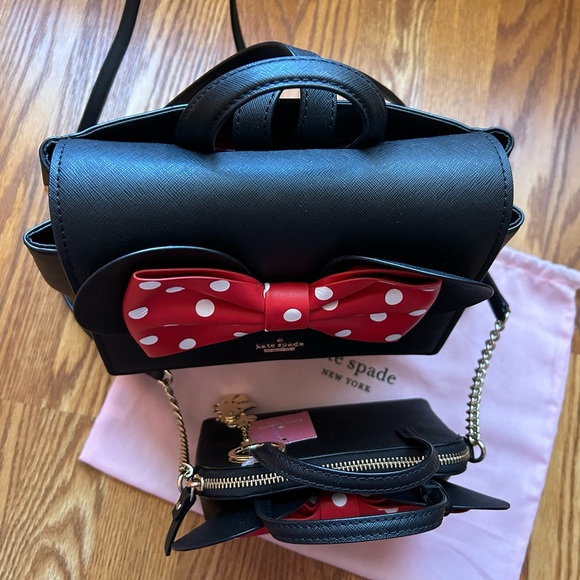 Set of 2 bags, Kate Spade Minnie Mouse Neema Backpack + Crossbody/Shoulder Bag - Picture 15 of 17